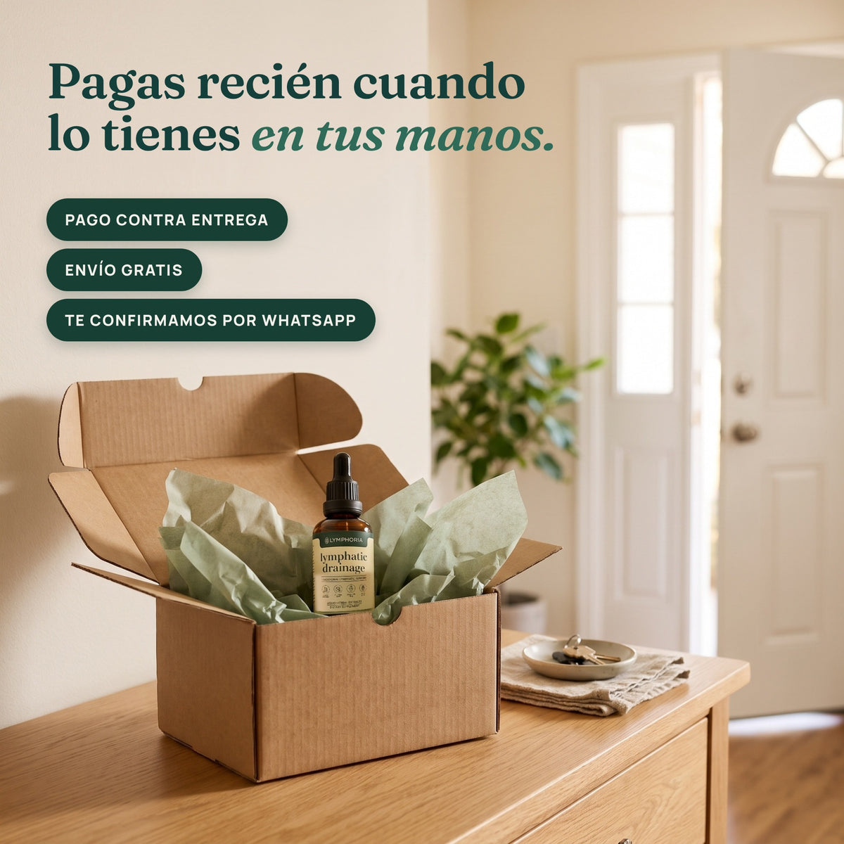 Pagas solo cuando lo recibes